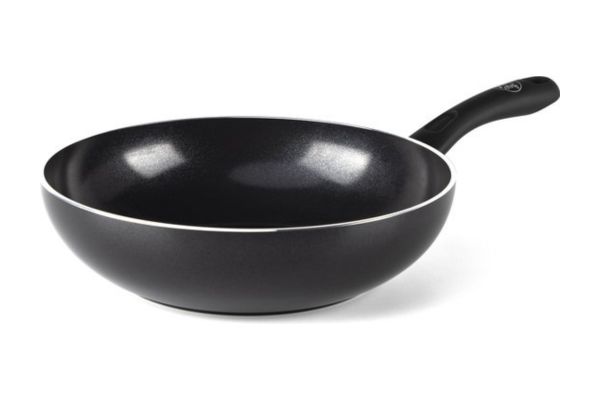 Wokpan met hout-look greep - VegeTek - 28cm - Puur Mieke Wokpan met hout-look greep - VegeTek - 28cm - Puur Mieke